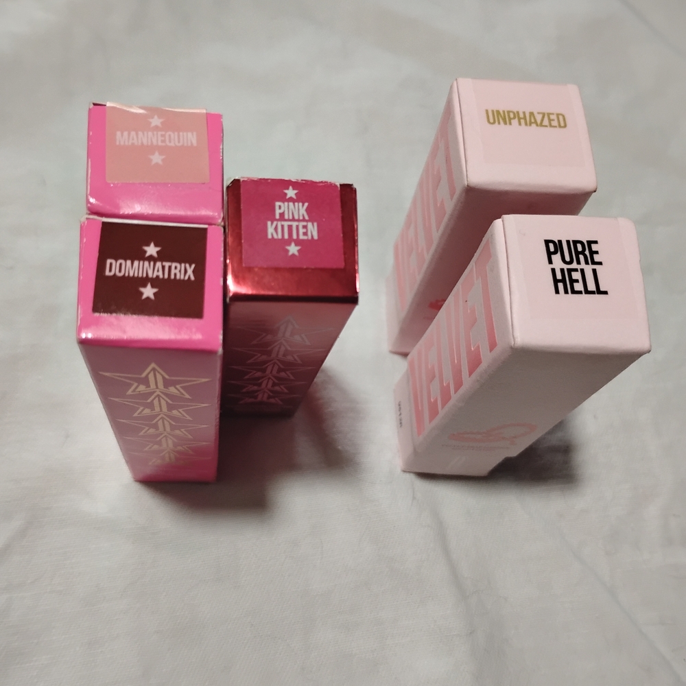 Jeffree Star Dominatrix, Mannequin, Pink Kitten, Unphazed, Pur Hell Lipstick
